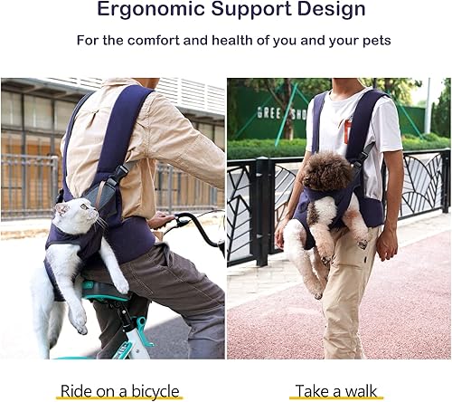 Miniatura 4 de ELEDUME Transportador para perros pequeños y medianos de 10 a 20 libras, transpirable para perros y gatos con correa ajustable y almohadilla para el