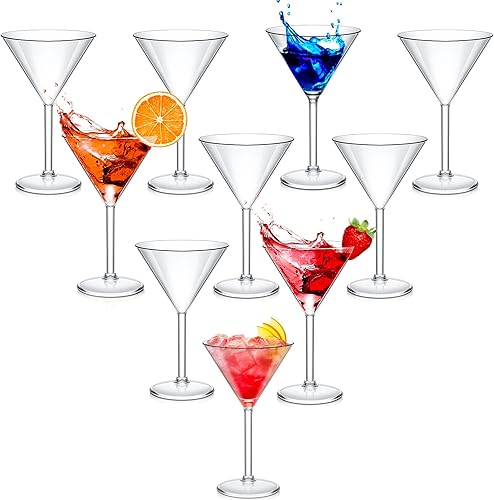 Miniatura 1 de Vasos de Martini de plástico de 10 onzas vasos de cóctel acrílicos irrompibles vasos de plástico vasos de postre vasos de cóctel vasos de bebidas