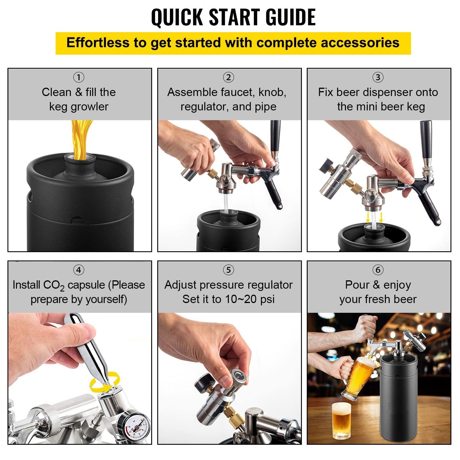 Distributeur de bière Pression réglable en Acier Inoxydable, Mini-grogneur de 3,6/4/5/8 L, équipement de Brassage à Domicile (3,6 L, Rouge)