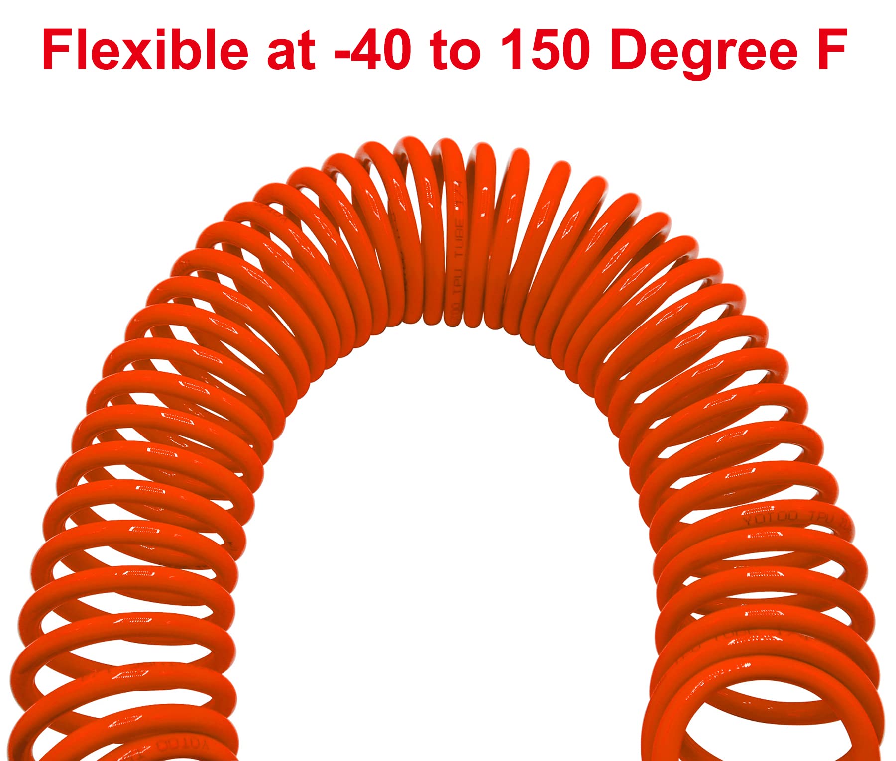 YOTOO Air Compressor Hose, Polyurethane Recoil Air Hose 10m Long 6mm ID x 9.5mm OD 450 PSI with Bend Restrictor - Image 2