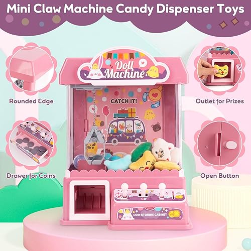 Miniatura 6 de Máquina de garras para niños, juego de garra GameToy Dool Grabber Game Dool Machine con para niños, regalos educativos para niños y niñas