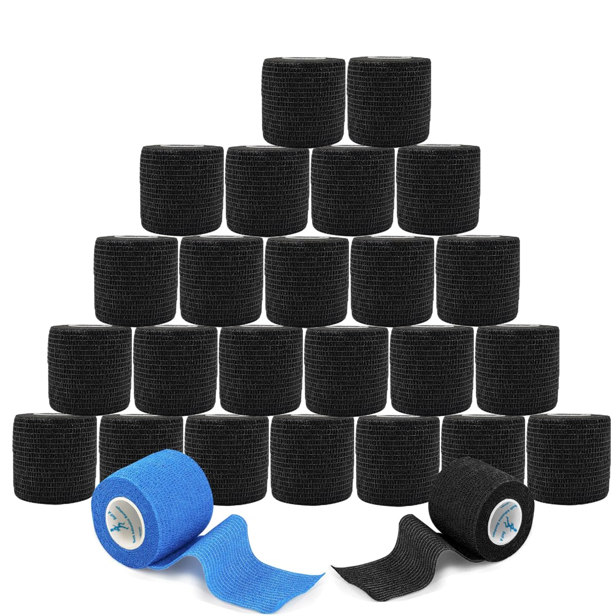 ANAMPION 12 Rolls Self-Adhesive Football Sock Tape 5cm x 4.5m Self Adherent Cohesive Bandages Wrap First Aid Athletic Sports Tape for Wrist Ankle Pet & Vet Wrap for Dogs, Horse (Black) — view 14