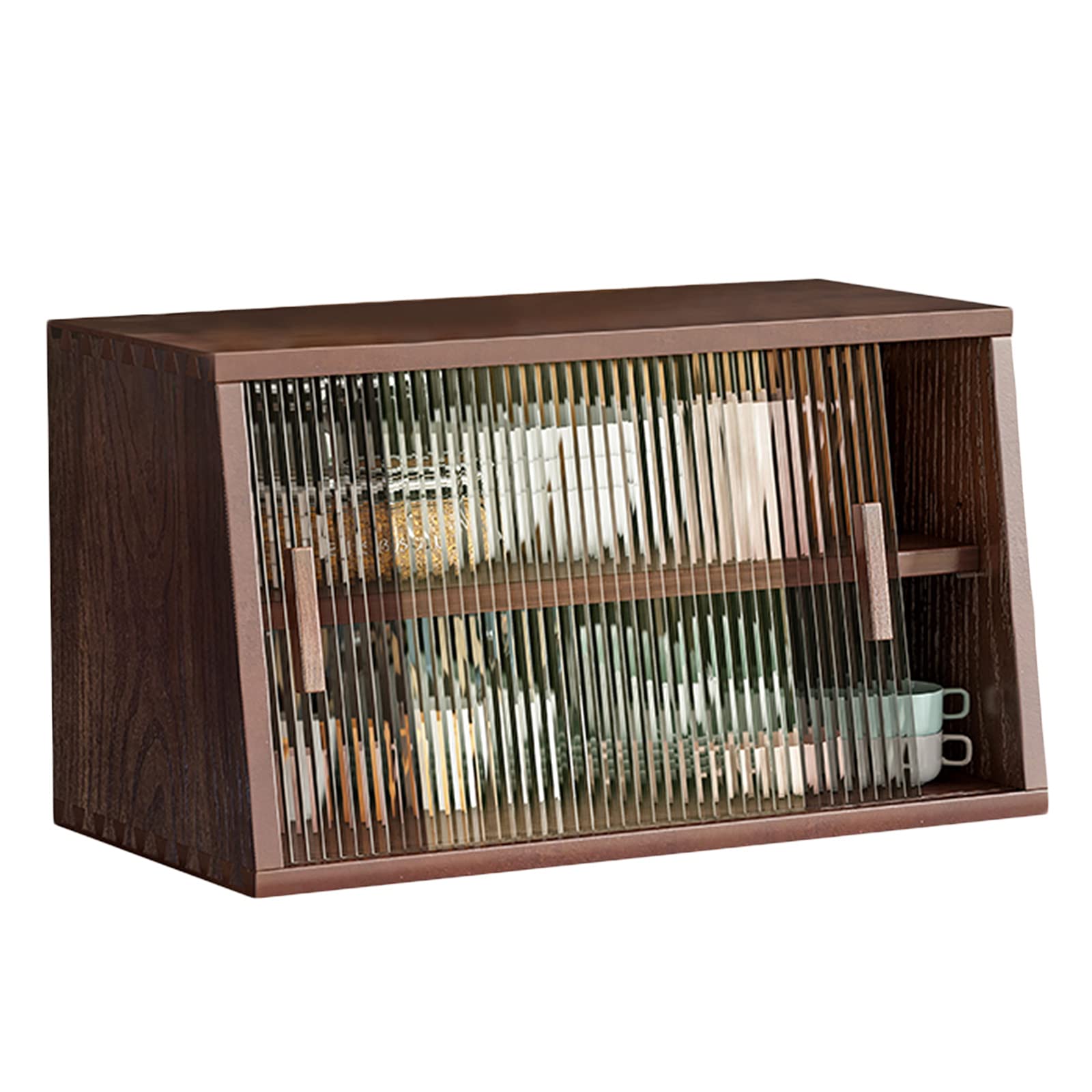 Caja de pan grande, caja de pan con ventana frontal transparente de vidrio, contenedor de almacenamiento de pan de doble capa, soporte de pan estilo granja para encimera de cocina, 60*30*35 cm (A 80