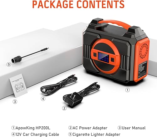 Miniatura 7 de Apowking Estación de energía portátil de 300 W, generador solar para exteriores, batería de reserva de 220 Wh60000 mAh, cargador portátil para