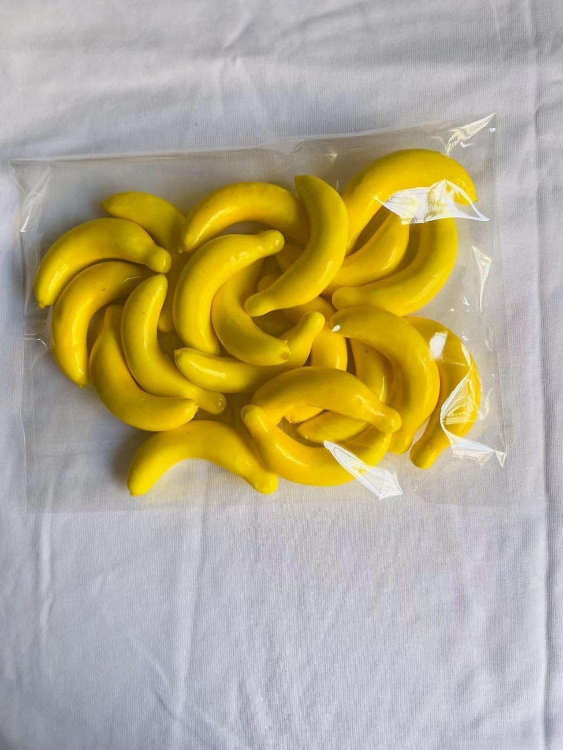 20Pcs Yellow Mini Fake Banana Fruit,Foam Vegetables Fruit as Home Party Ornament Craft Photography Props Gift,Fruit Props for Photography (3-6cm)