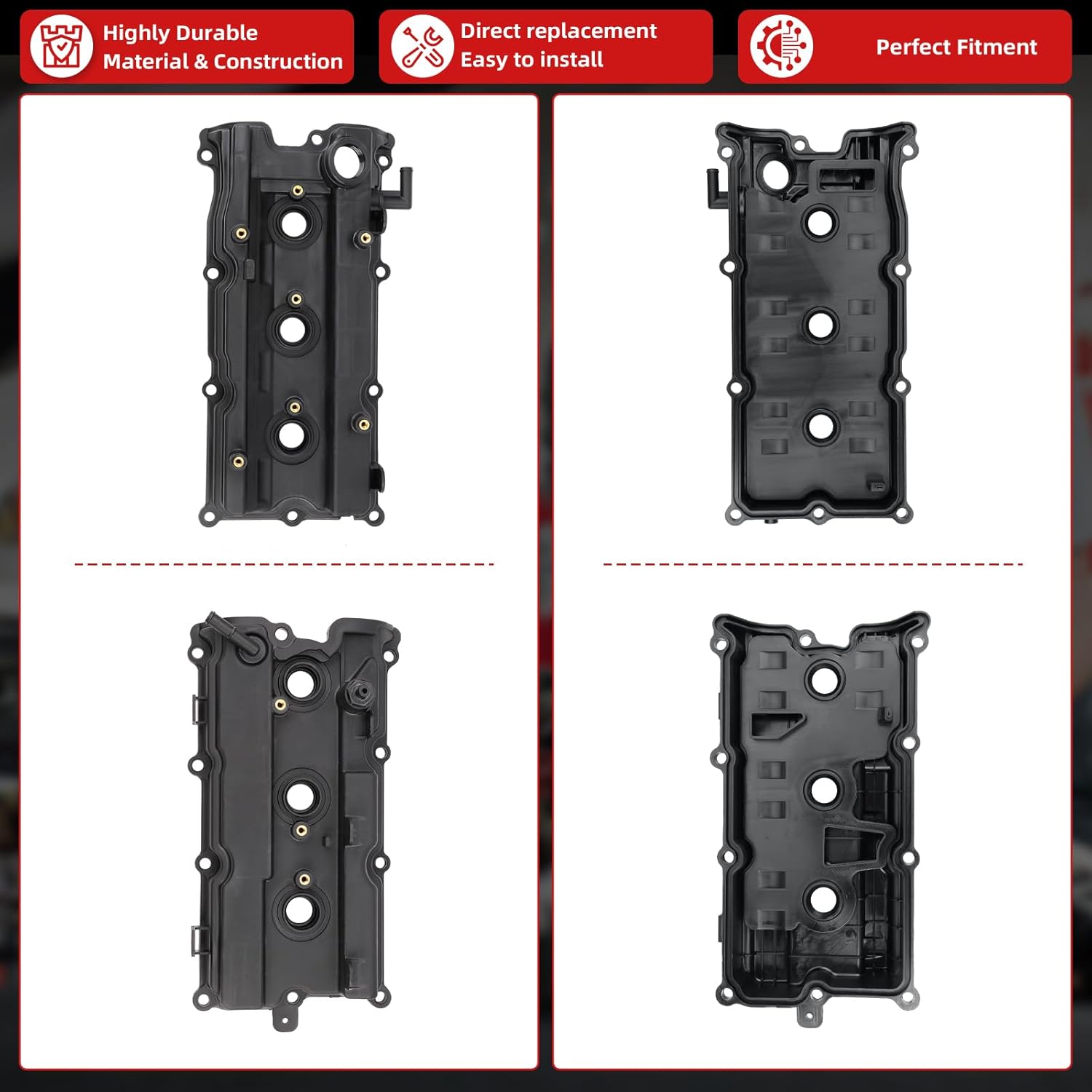 Engine Valve Cover kit w/Gaskets & Bolts Compatible with Nissan Altima 2002-2006，Maxima 2002-2008，Murano 2003-2007，Quest 2004-2009，Infiniti I35 2002-2004，V6 3.5L Replaces # 13624-7Y010，13264-8J102
