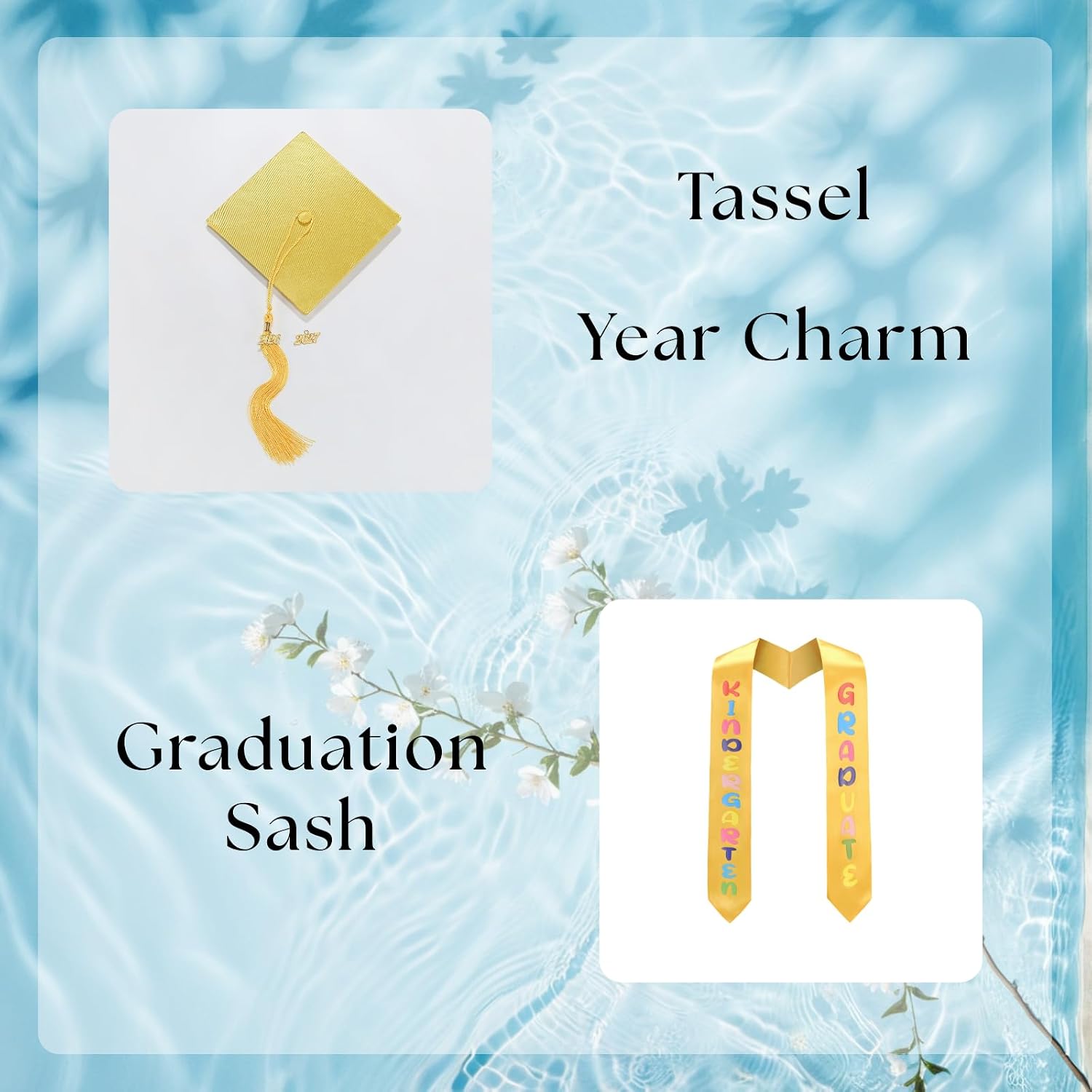 LMYOVE Kindergarten Graduation Cap and Gown Set Preschool Graduation Gown Cap