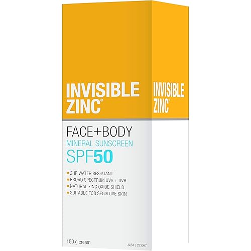 Invisible Zinc - Face + Body SunscreenSPF 50 UVA – UVB (150g/5.29oz)
