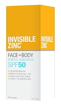 Invisible Zinc - Face + Body SunscreenSPF 50 UVA UVB 150g/5.29oz