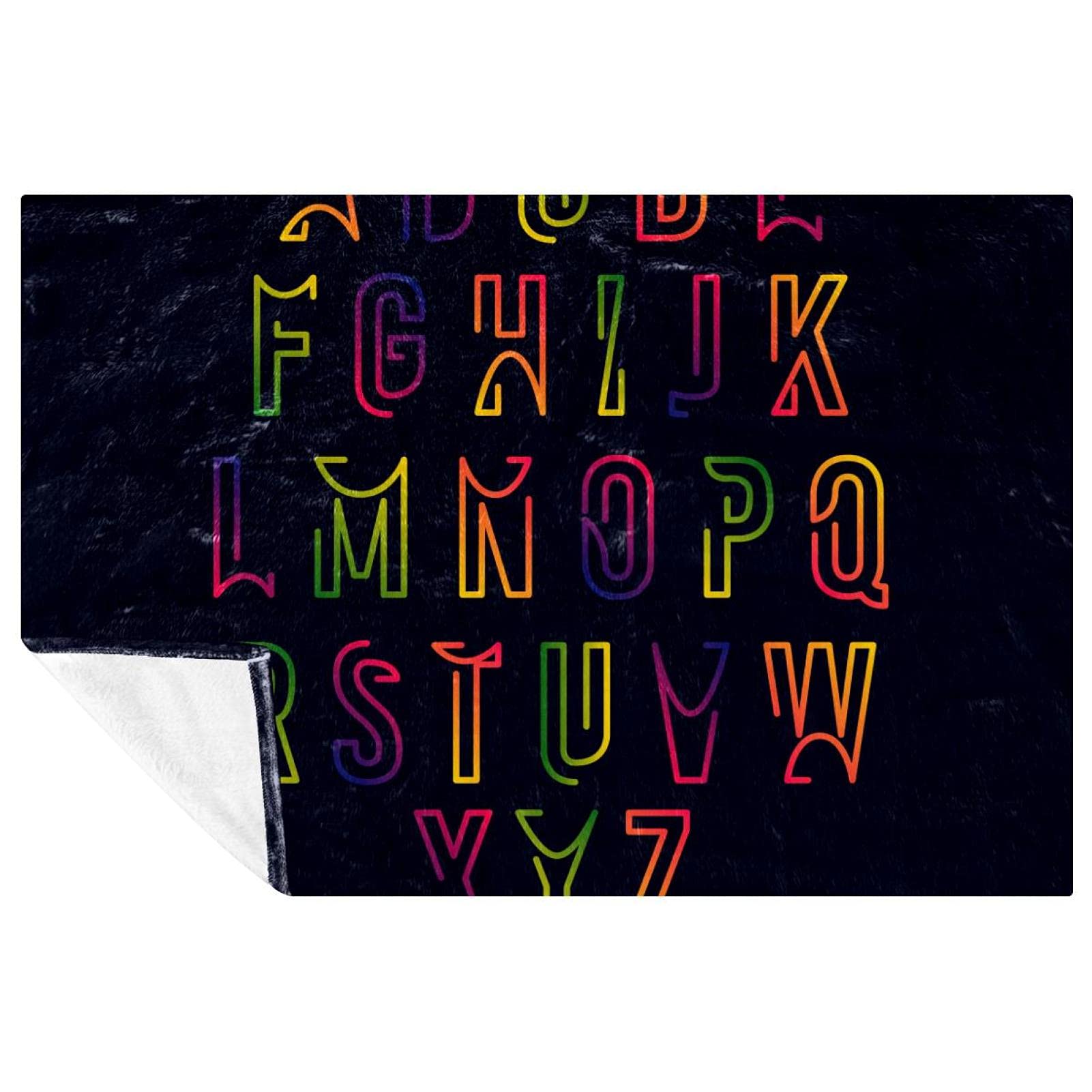 Couverture chaude contre le froid, plaid alphabet 150x100cm pour lit et canapé