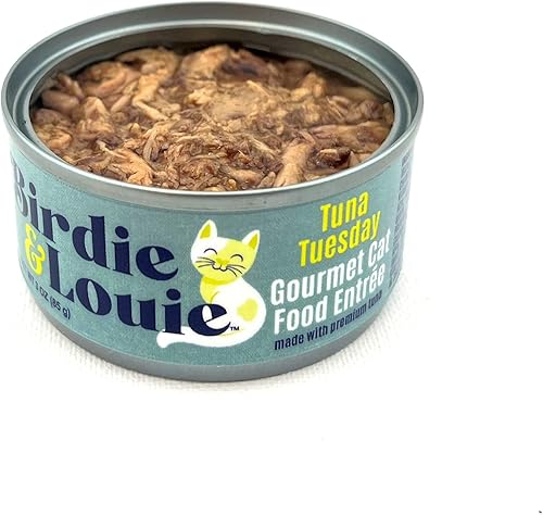 Miniatura 3 de Birdie & Louie Paquete variado de atún mariscos y domingos de mariscos, comida húmeda para gatos, platos gourmet, latas de 3 onzas, caja a granel de