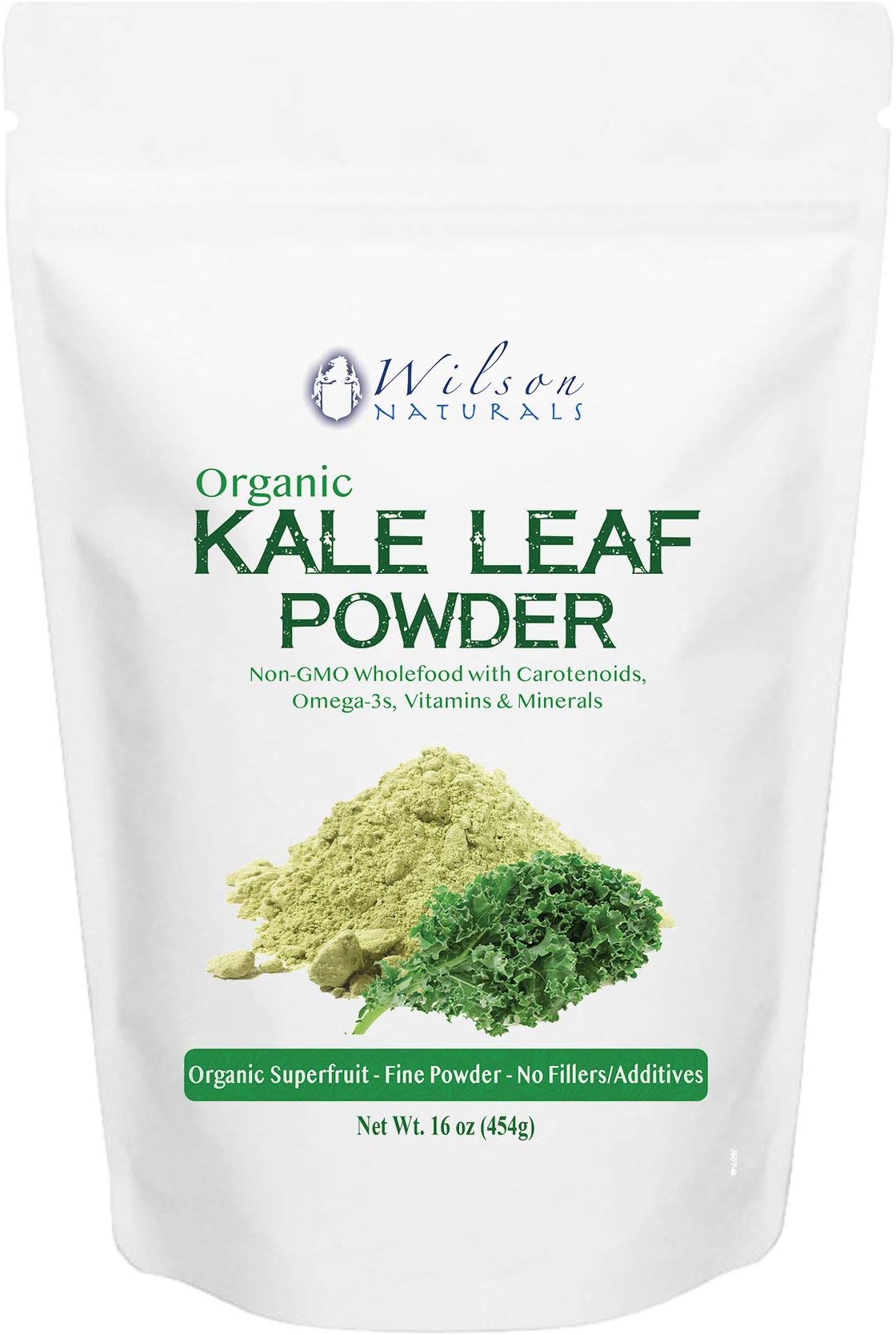 Organic Kale Powder - Non-GMO Green Superfood. Natural Carotenoids, Macro & Mico Nutrients & Omega-3s Supplement. Dehydrated Raw Vegetables for Smoothie/Shake - No Additives/Fillers 1lb 454grams