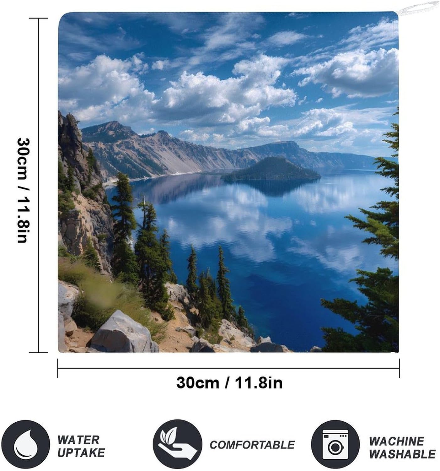 Crater Lake Oregon National Park Microfiber Hand Towels for Bathroom Soft Absorbent Bath Kitchen Towel with Hanging Loop 4PCS