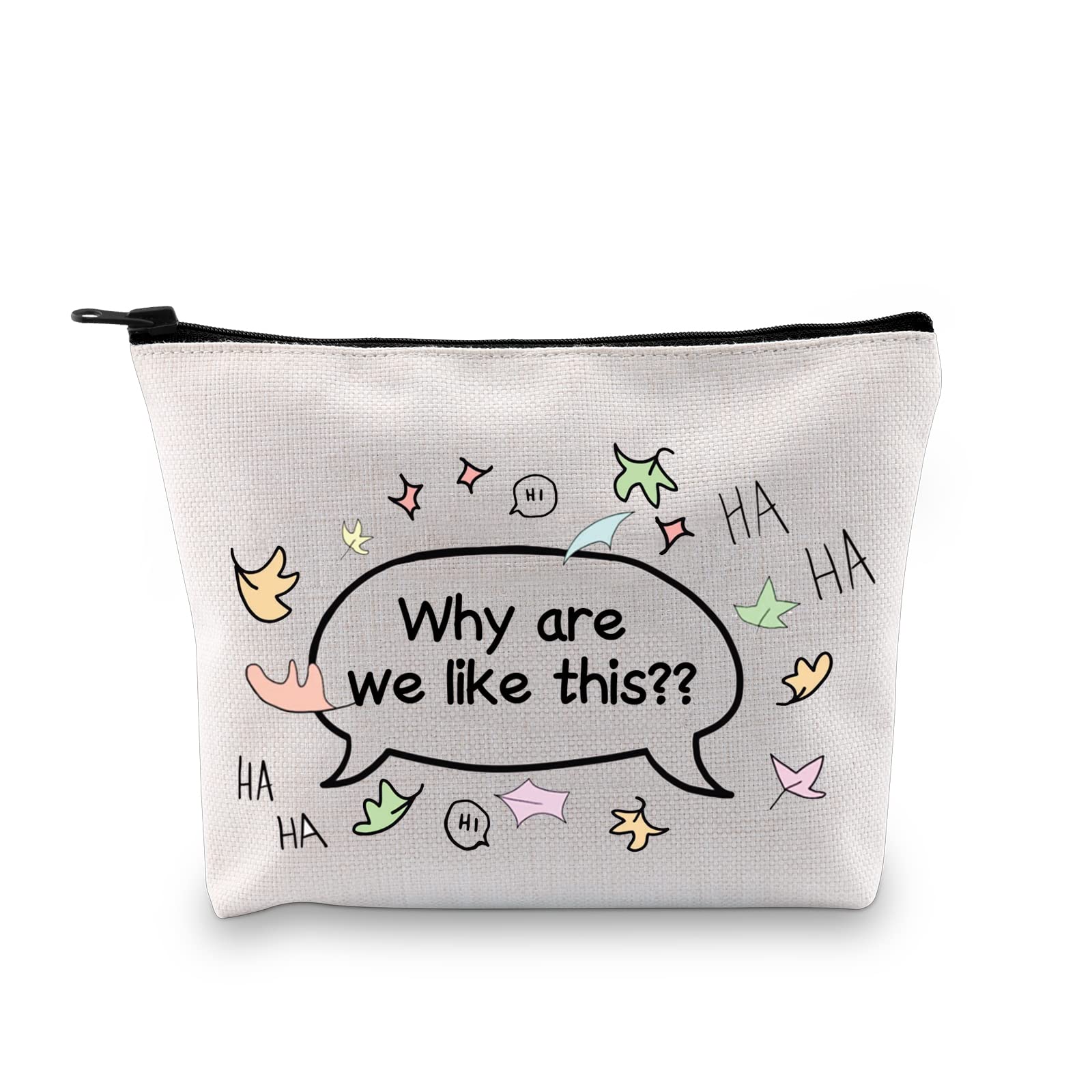XYANFA Heartstoper Makeup Bag Lgbtq+ Gay Pride Heartstoper Leaves Hi Hi Fall In Love Cosmetic Bag (Why are we like this)