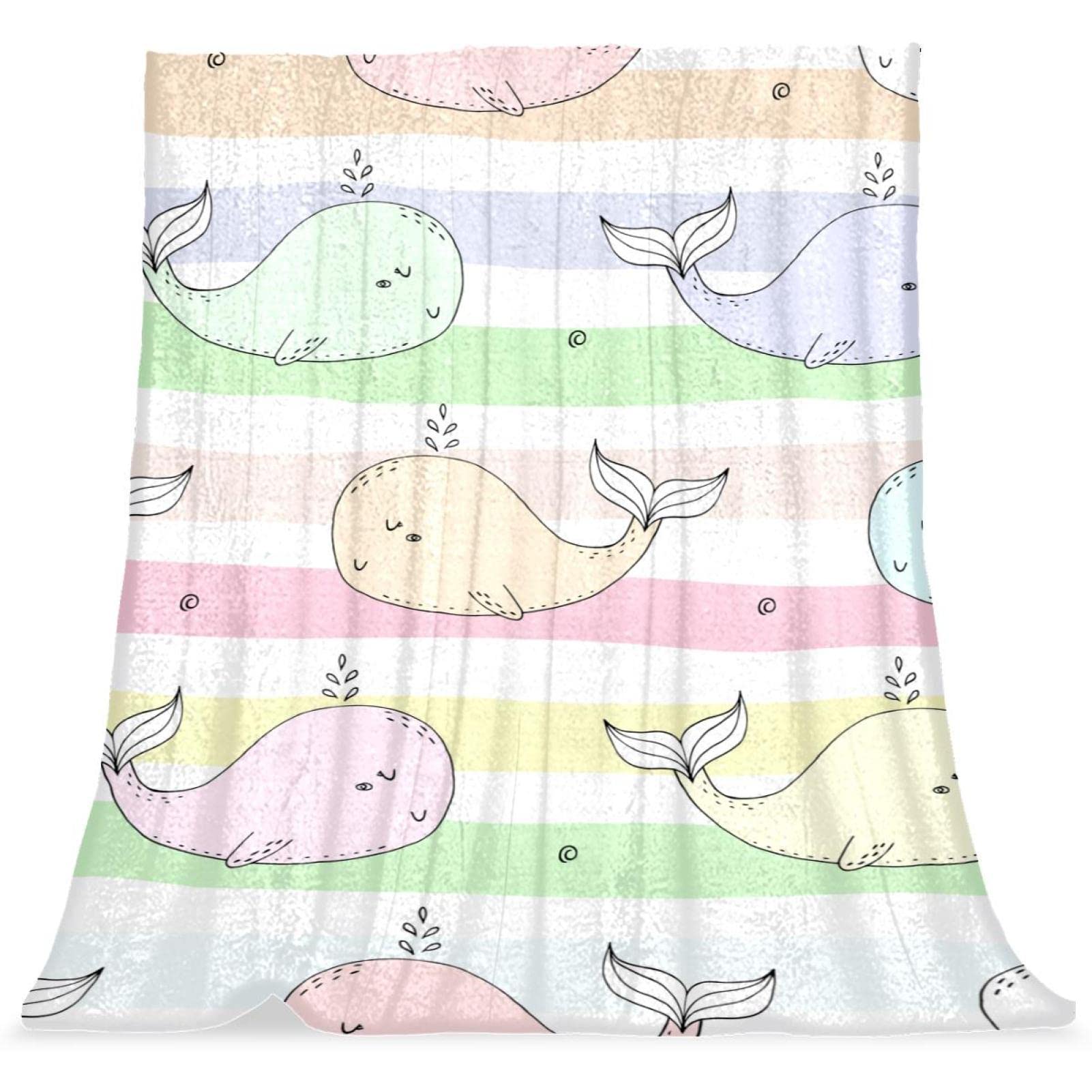 Couvre-lit baleine colorée et animal marin en couverture douce pour enfant