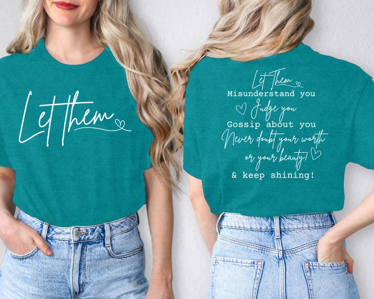 LBP Let Them Shirt for Women Mental Health T-Shirt Inspirational Tees Motivational Tops - Image 2