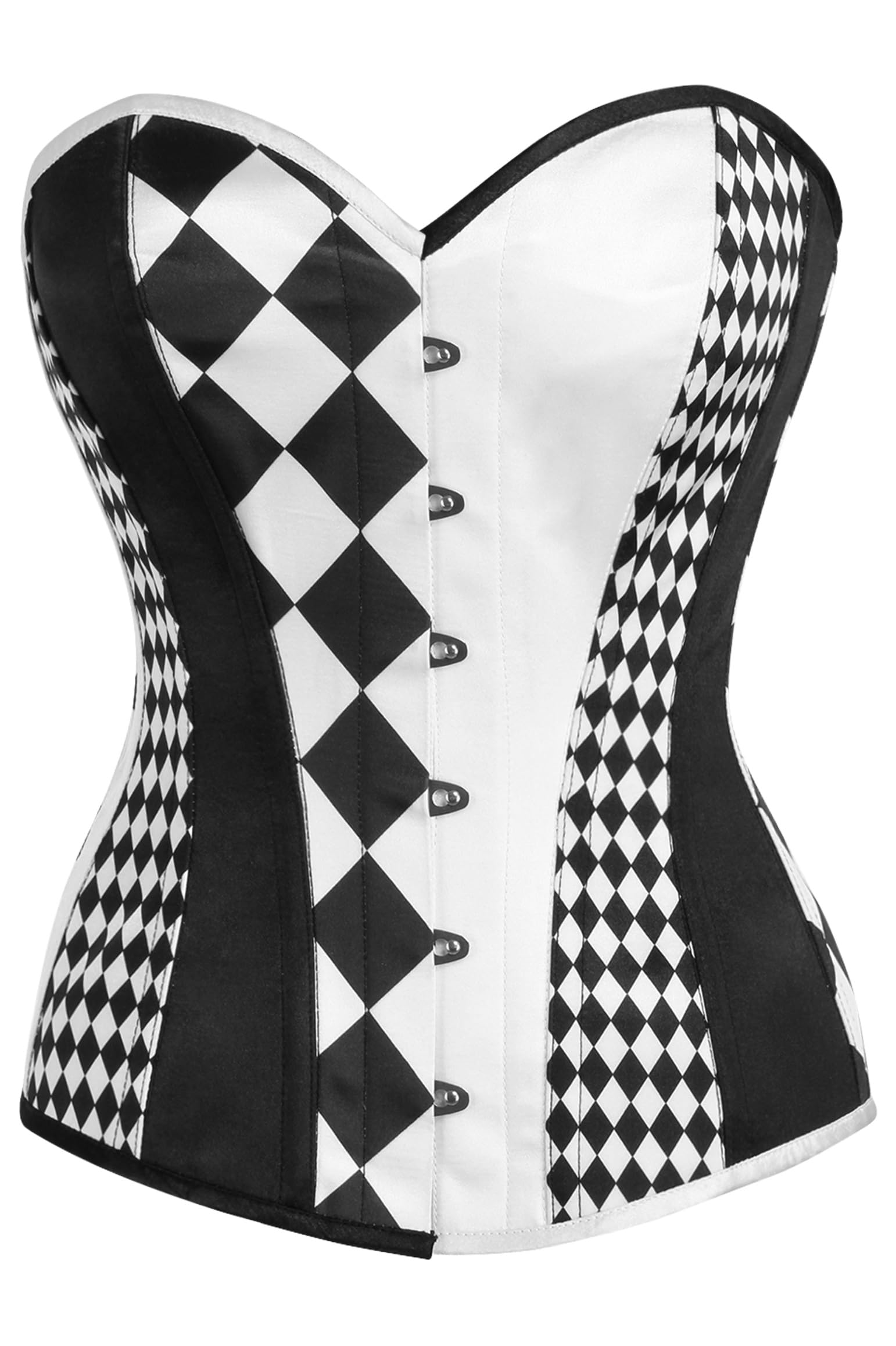 Daisy corsets womens Daisy Corsets Top Drawer Black White Print Steel Boned Corset
