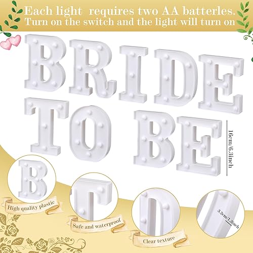 Miniatura 2 de Honoson 9 Pcs Bachelorette Party Decorations Bride to Be Lights up Sign Engage Wedding Bridal Shower LED Neon Light for Women Bachelorette Party