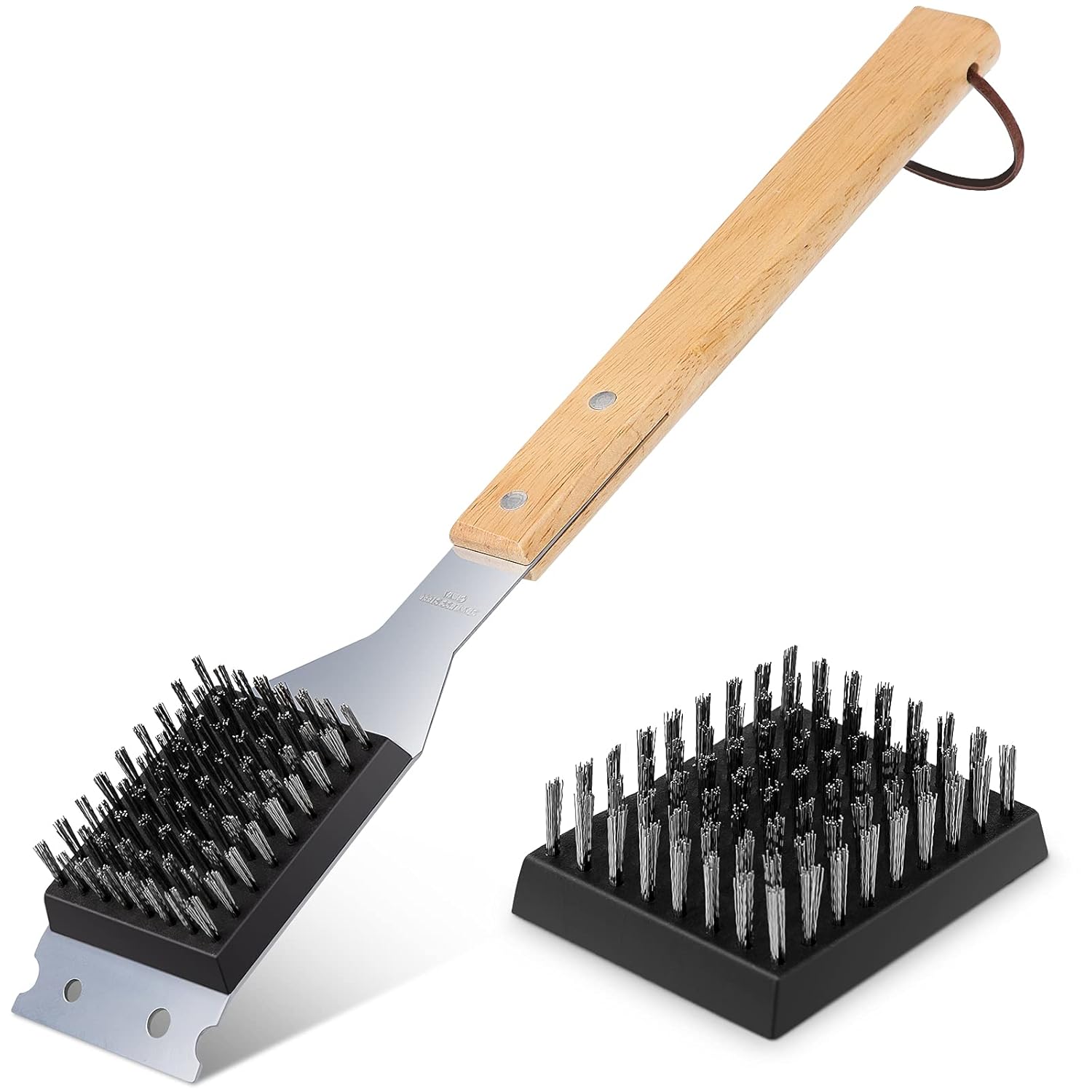 BBQ Cleaning Brush, SIMPLETASTE Grill Brush and Scraper, Durable & Effective, Include Extra Stainless Steel Bristles Head for Replacement : Patio, Lawn & Garden