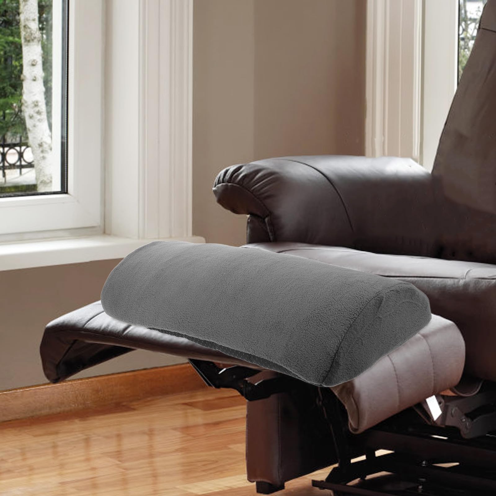 POPETPOP Almohada para Piernas Ergonómica Media Luna Espuma de Alta Densidad y Forro de Pelusa, Cojín Elevado para Dormir Adecuado para Largas Sesiones Sentado y Camping