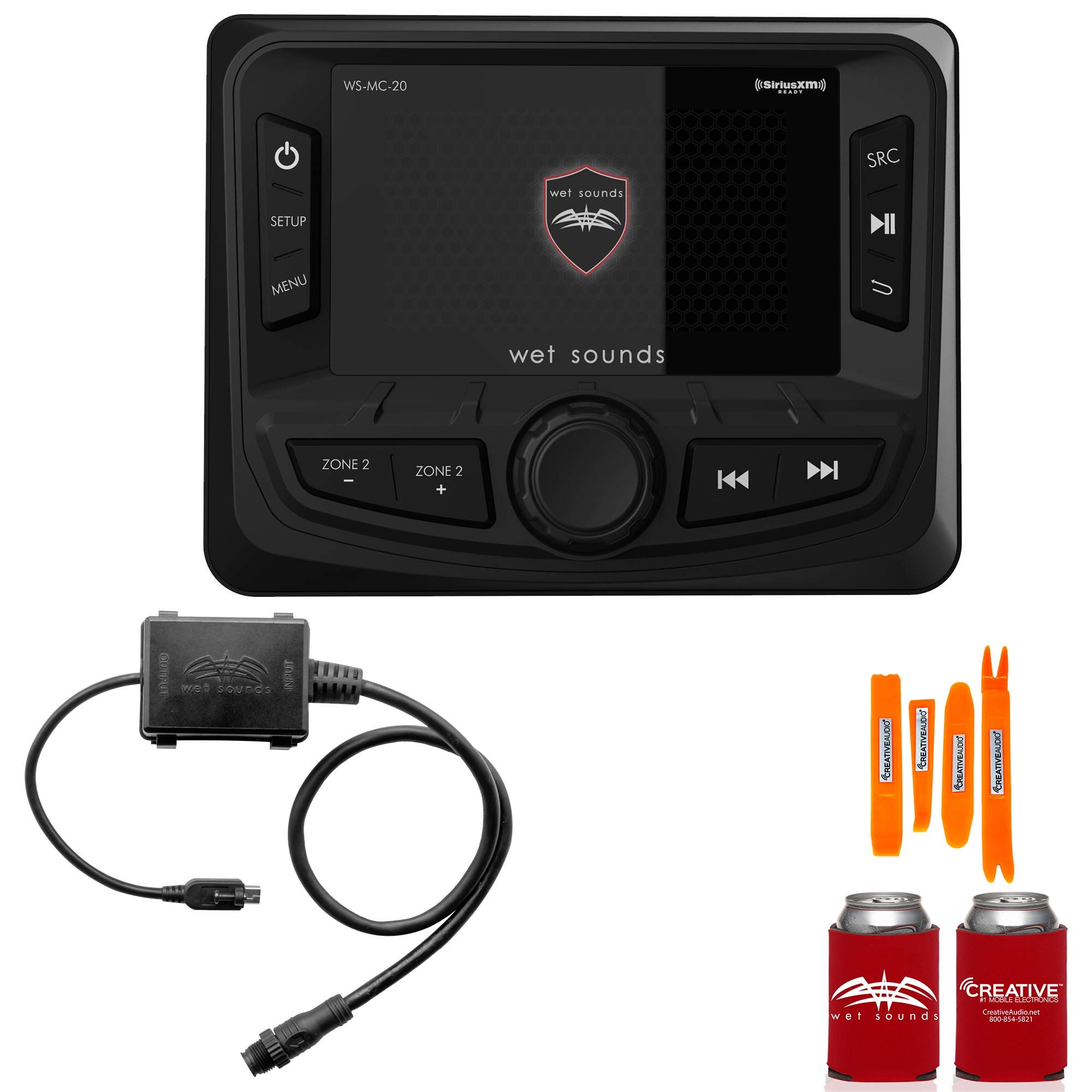 Wet Sounds WS-MC-20 2-Zone Media Center with WS-G2-NEMA-20 NMEA Adapter for MC-20