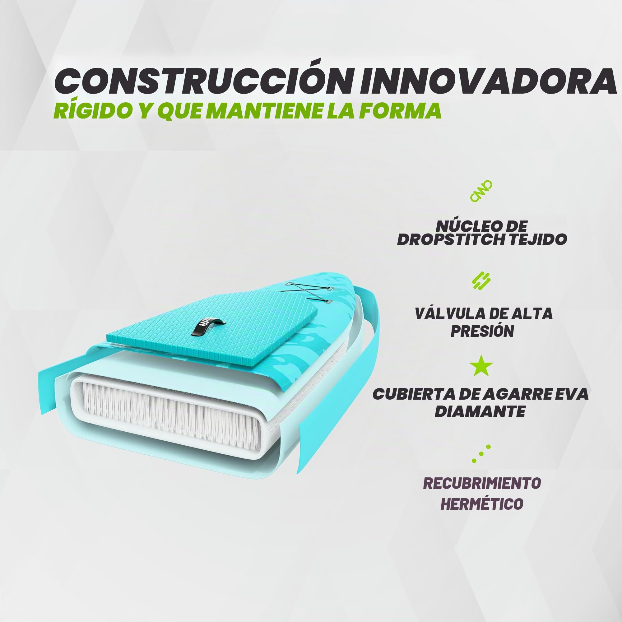 VirtuFit SUP Board Surfer 305 - Tabla de surf hinchable con vela de windsurf - Stand Up Paddle Board negro, incluye accesorios, remo, bomba, bolsa de transporte, soporte para GoPro, principiantes