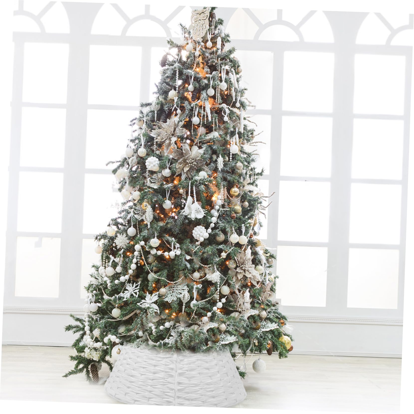 Collare Per Albero Di Natale Intrecciato Gonna Per Albero Di Natale Riutilizzabile e Utile Trama Intrecciata Mano Design Delicato e Semplice Stile Rustico Comodo e Pratico Da