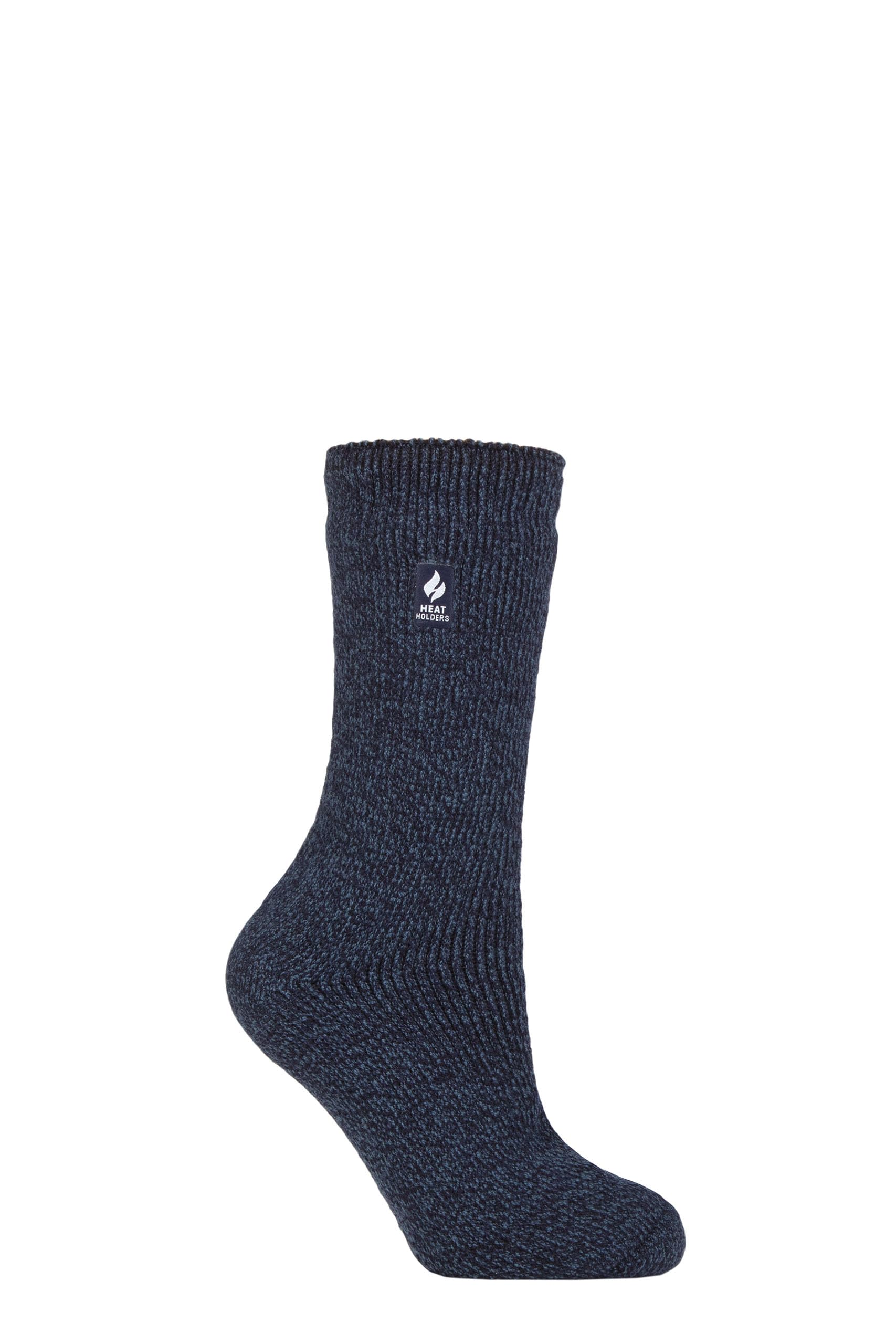 HEAT HOLDERS SOCKSHOP Ladies 2.9 TOG Merino Wool Socks Pack of 1 (UK, Numeric, 4, 8, Regular, Regular, Navy Teal Twist)