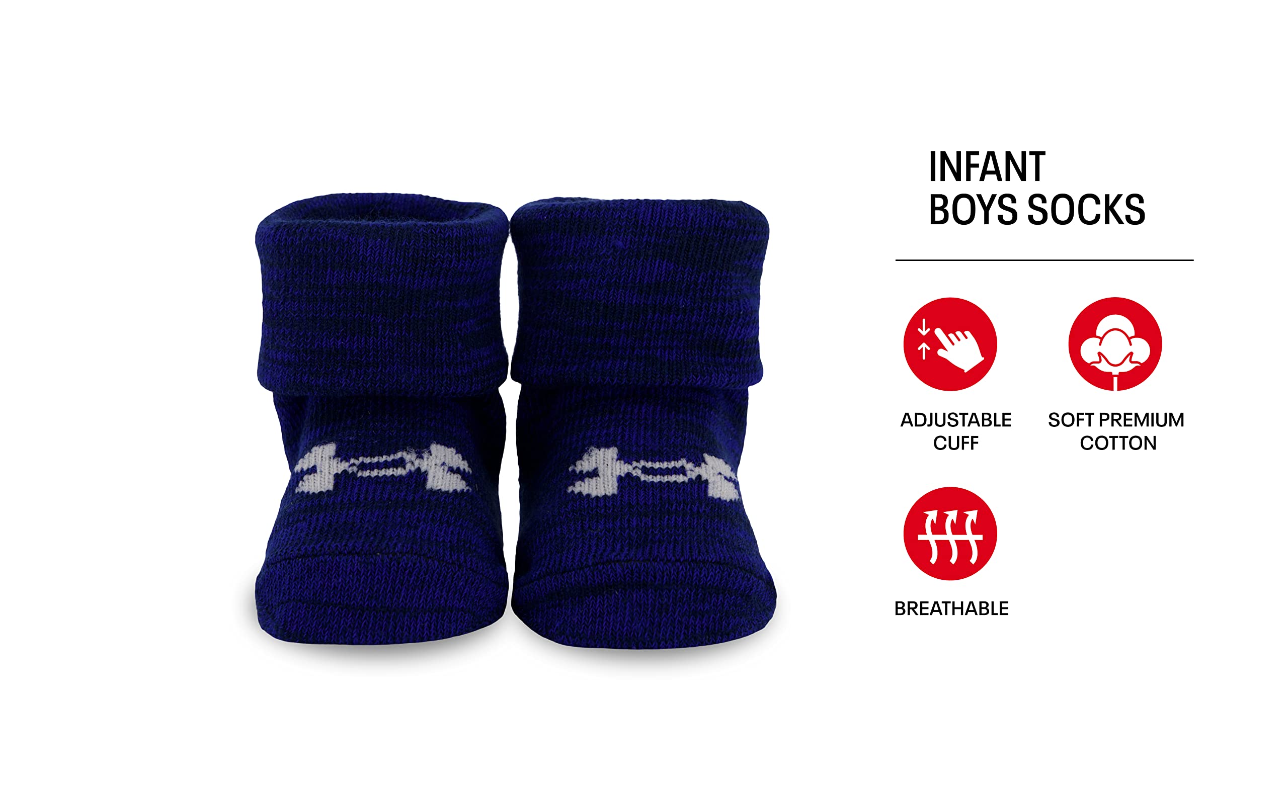Under Armour Baby Boys Knit Bootie Sock, Royal Blue, 0-6 Months