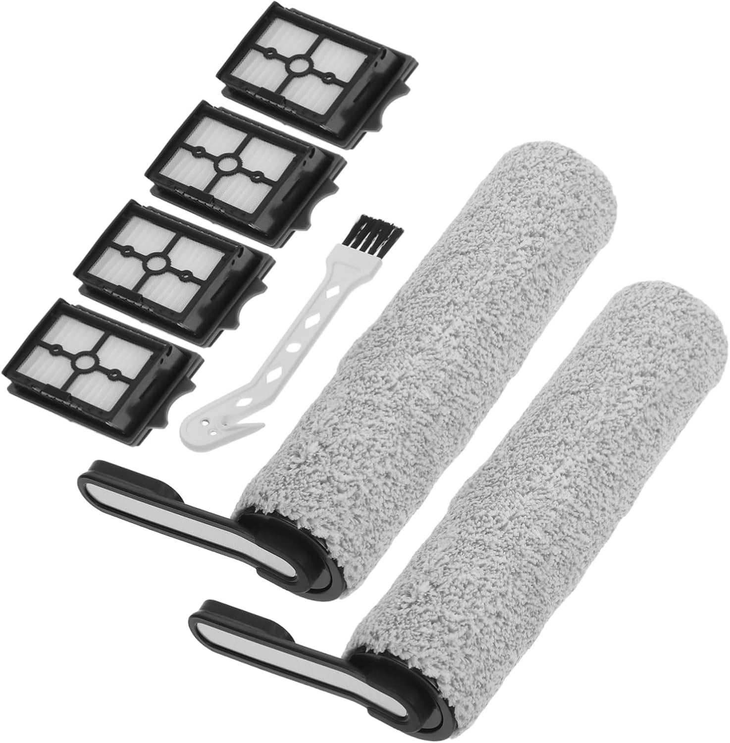 1set Scrubber Brush Roller Replacement Kit Filters Compatible Multiple Floor Scrubber Models Easy to Clean Accessories for Floor Maintenance