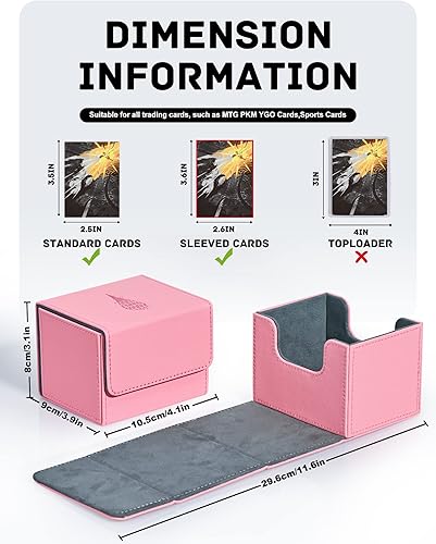 Miniatura 3 de UAONO Caja de cartas para cartas MTG, funda grande para más de 120 cartas con funda, caja de cartas Magic Commander con 2 divisores compatibles con