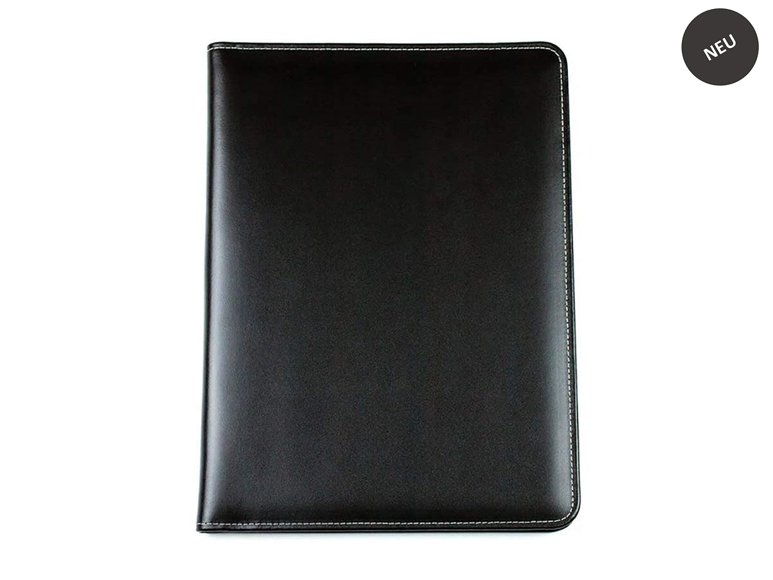 DELMON VARONE - Personalisierbare Urkundenmappe DIN A4 aus Cambridge Top Grain Leder schwarz, Dokumentenmappe mit 2 Einsteckfächer, Hardcover & Moiré Innenfutter für Dokumente, Zeugnisse & Urkunden