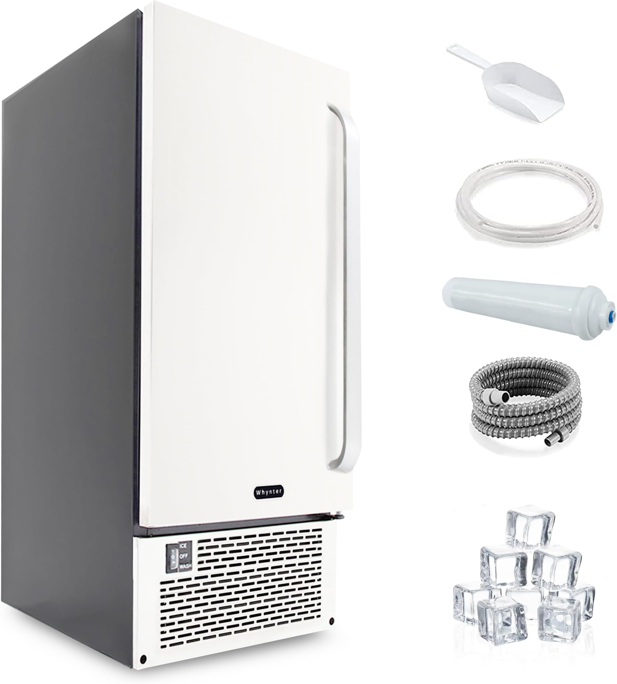 Whynter UIM-502SS Built-in/Freestanding Maker-80lb Capacity Clear Cube Ice Ma...