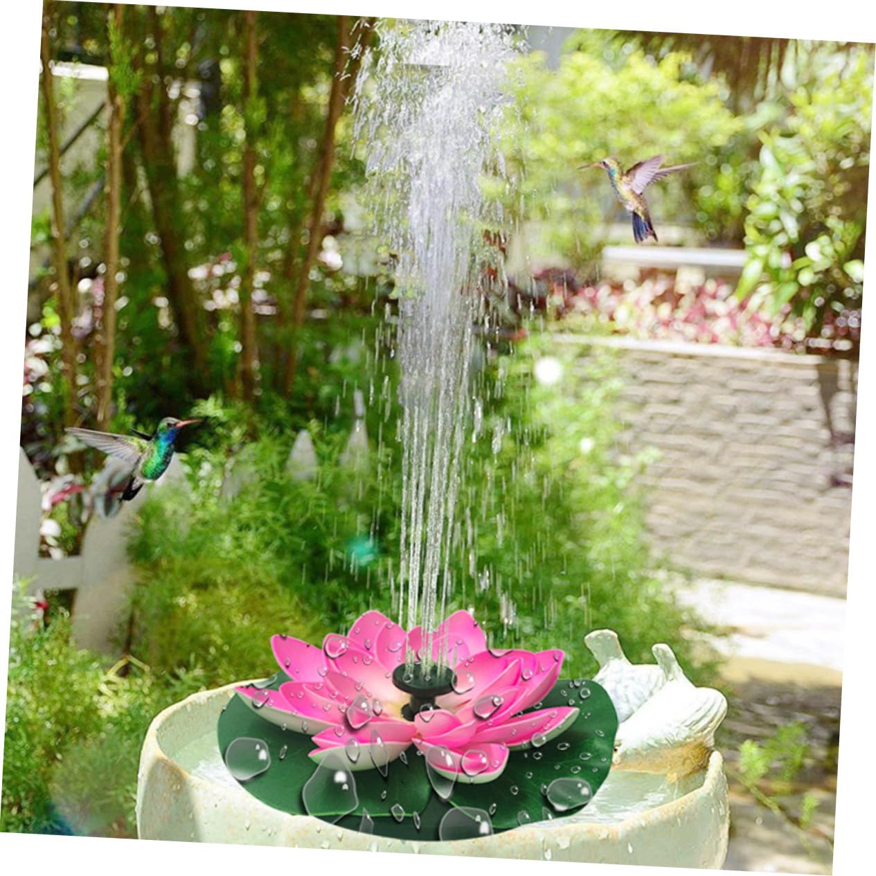 Pompa Solare Pompa per Acqua Piscina e Vasca a Forma di Loto per Fontana da Giardino in Plastica Design Galleggiante per Atmosfera Estiva e Decorazione