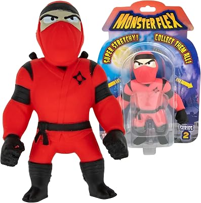 Monster Flex Stretchy Toys - 14 Unique Spooky Stretch Monsters, Series 2 (Red Ninja)
