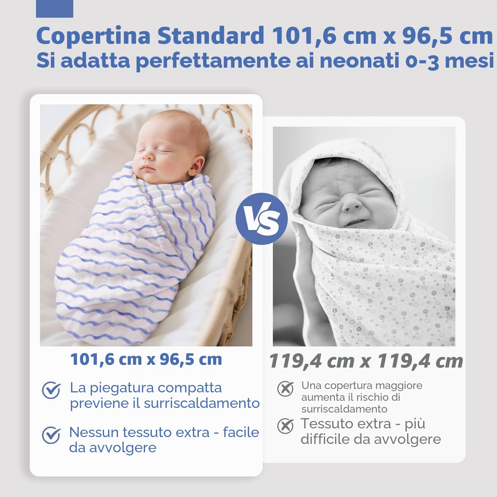hahaland Mussole Neonato Bambù 100% Naturale Set di Copertina 120x120cm & 2 Pz 100x95cm Swaddle Morbido Assorbente