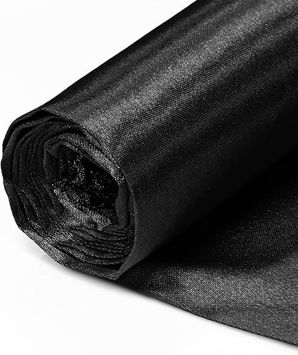 Miniatura 4 de Horbaunal The Yard - Tela de satén negro de 60 pulgadas de ancho, tela de satén Charmeuse suave para vestidos de novia, manualidades, disfraces, 5
