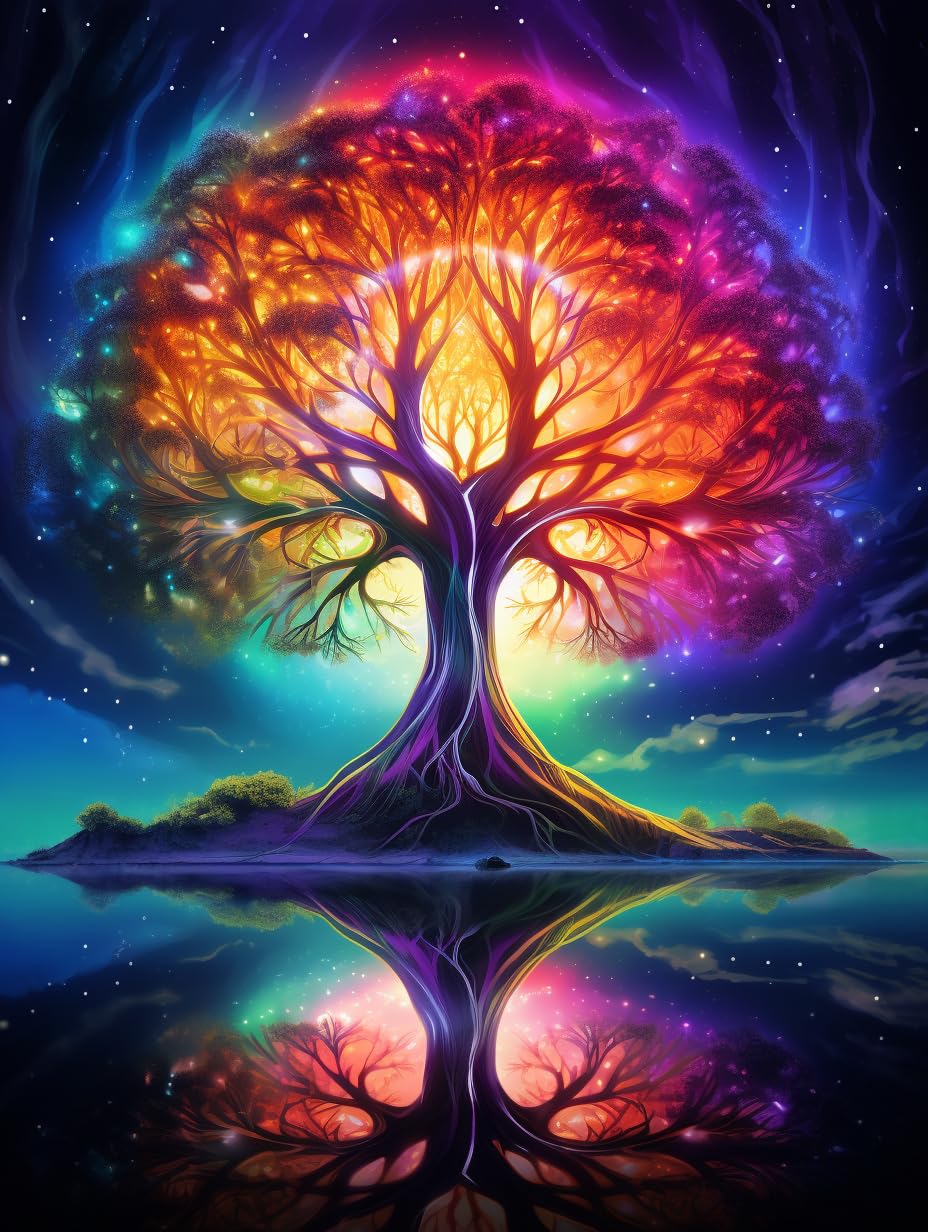 MAVINNE 5D Diamond Painting Tree Kits for Adults, DIY Diamond Art Kits with Full Drill Rhinestone Crystal, Cross Stitch Embroidery Kit, Home Wall Decor, Gift - 30x40 cm B409