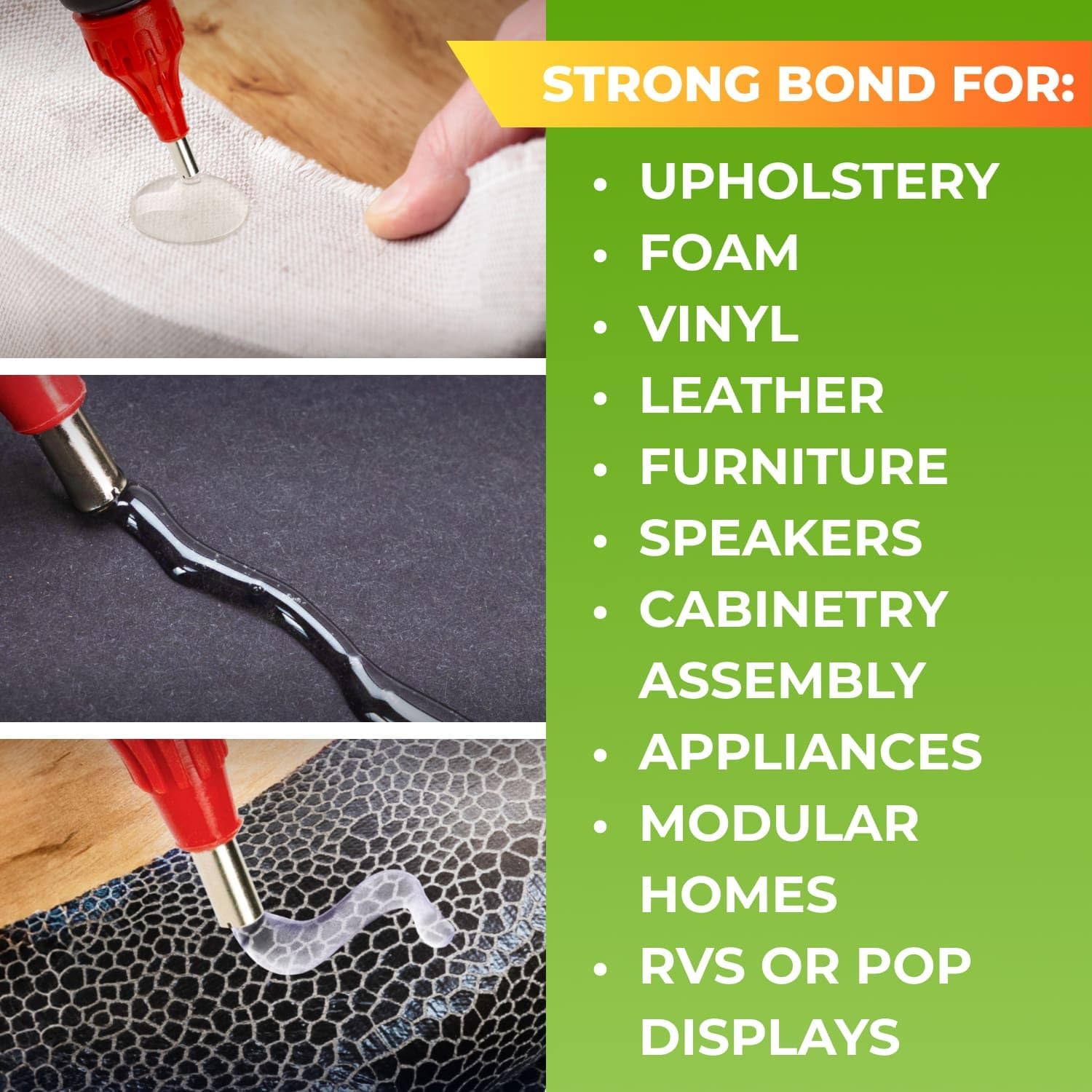 IDL Packaging 5/8" x 10" Variety-of-Surfaces Full-Size Hot Glue Sticks for Glue Guns, Clear (Pack of 100) - Superior Bonding Strength for Foam, Vinyl, Leather, Upholstery, Furniture