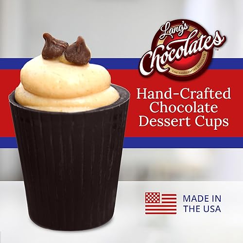 Vista 23 de Lang's Chocolates Tazas de chocolate negro – Sin lácteos, sin gluten, Kosher y certificado lácteo – Añadir mousse, postre o licor – Perfecto