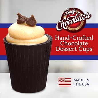 Langs Chocolates Dark Chocolate Dessert Cups 64 Count Box Edible Chocolate Shot Glasses for Desserts, Candy Making, Mousse & Party Treats Kosher Dairy