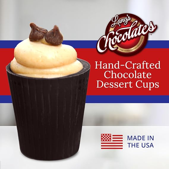 Langs Chocolates Dark Chocolate Dessert Cups 64 Count Box Edible Chocolate Shot Glasses for Desserts, Candy Making, Mousse & Party Treats Kosher Dairy