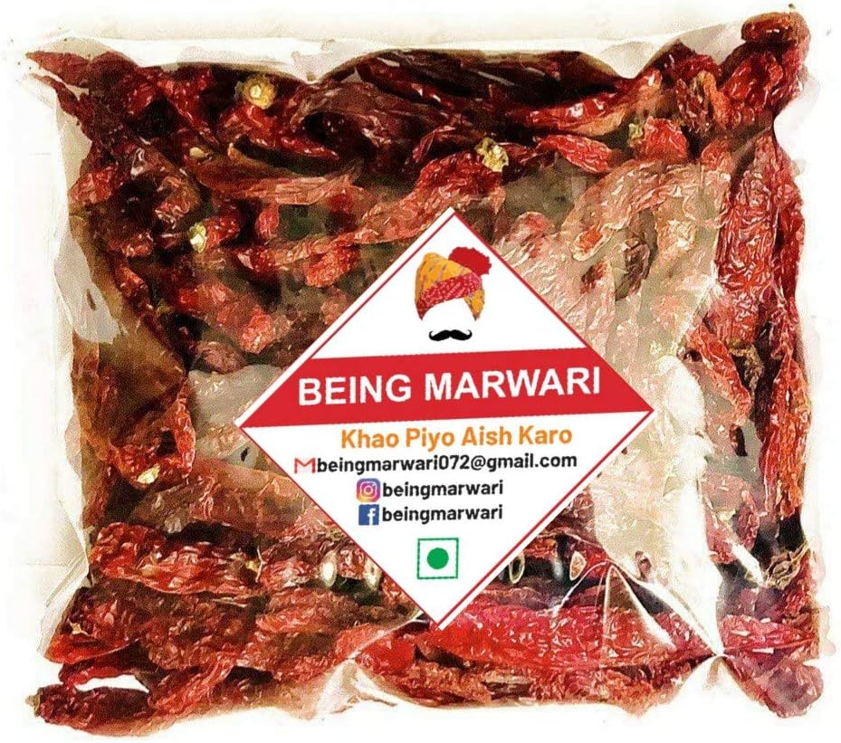 Being Marwari Mathania Red Chilli (Lal Mirch Sabut) Stemless - 100g