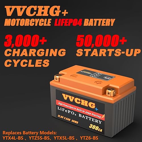 Miniatura 5 de Batería de litio para motocicletas, YTX4L-BSYTX5L, YTZ5S-BSYTZ6-BS-BS, 12V 2.5Ah 300A batería deportiva de alta potencia LiFePO4, para bicicletas de