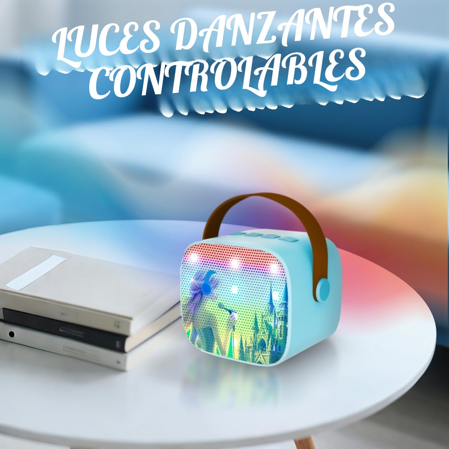 Karaoke Infantil, Micrófono Frozen para Niñas 3 4 5 6 7 8 9 Años, Karaoke con 2 Micrófonos Inalámbricos, Juguetes Frozen, Idea de Regalo Cumpleaños o Navidad