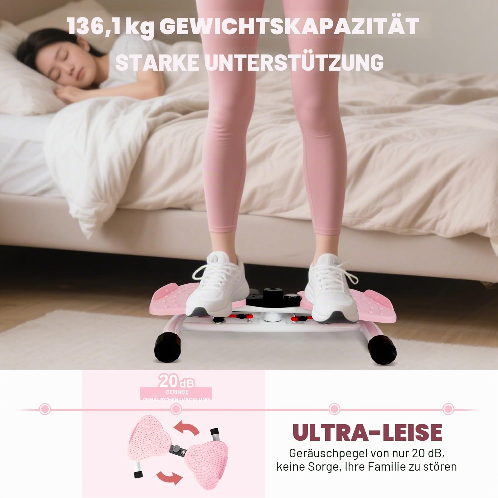 Twist Waist Disc Board mit Schrittzähler & Kordelzug, Twist Fit Drehscheibe Tragkraft 120 kg, Heimsportgerät für Gewichtsverlust, Bauchmuskeltraining, Gleichgewichtstraining, Fußmassage