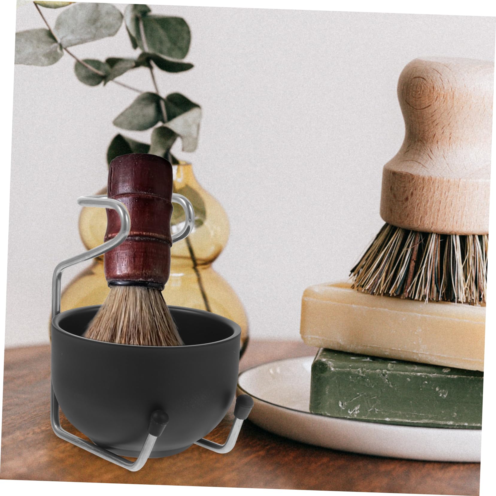 SOESFOUFU Shaving Tool Set Metal Soap Bowl Holder Men's Shaving Soap Bowl Grooming Present