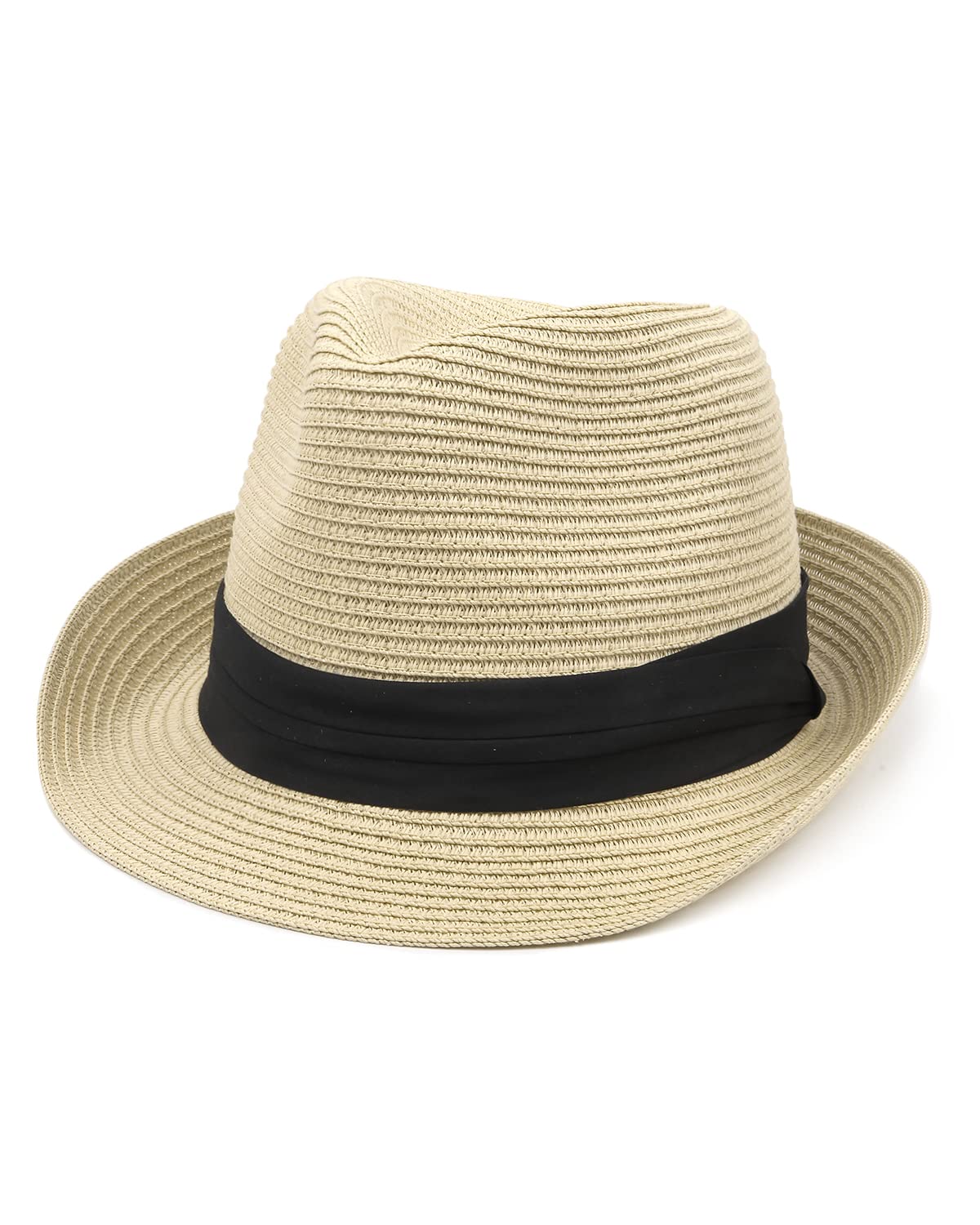 Zylioo Petite Size Straw Fedora Panama Hats Small Summer Beach Sun Hat Little Wide Brim UV Holiday Hat
