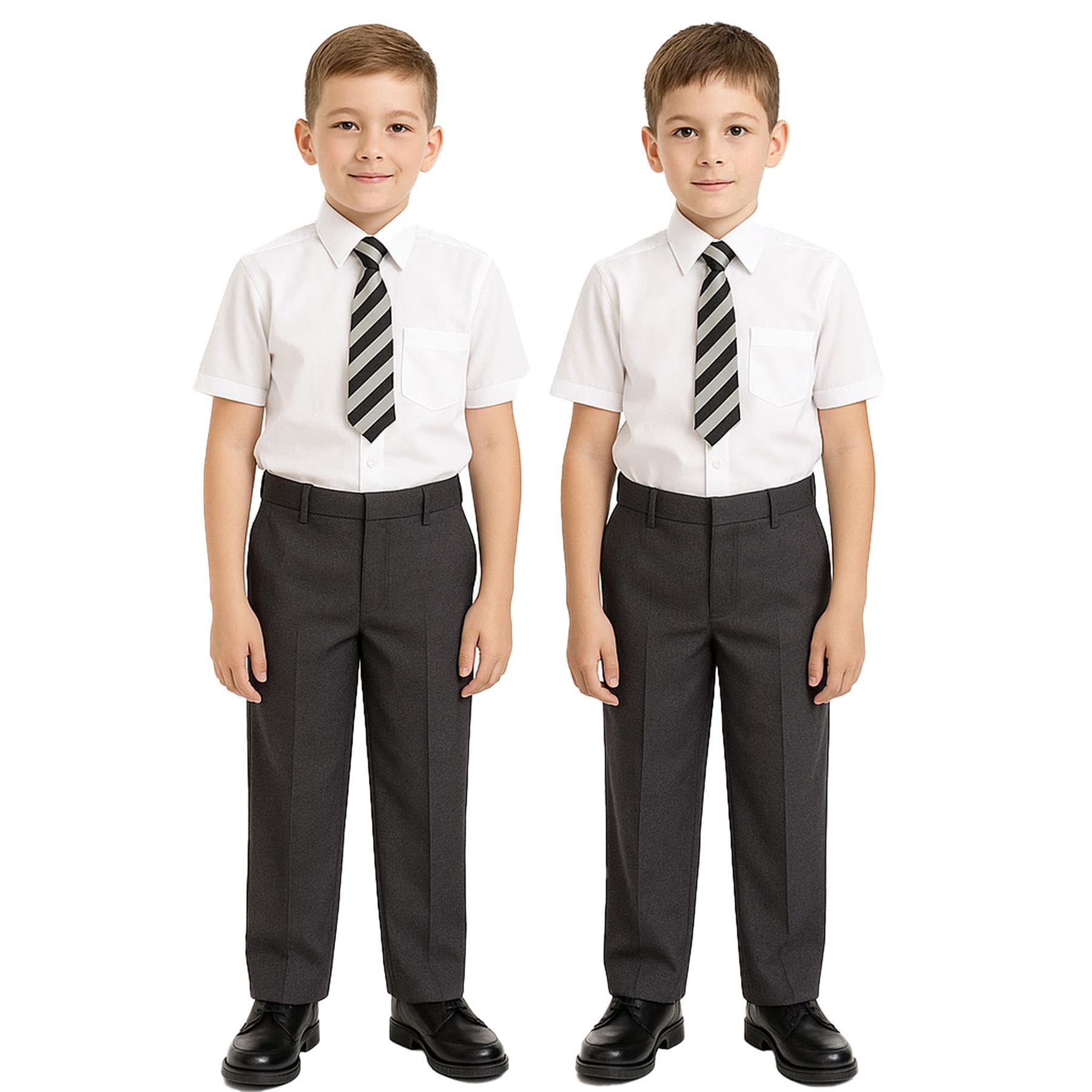 A2zkids (15-16 Years, ) Boy Pant Plain School Uniform Elasticated Trouser Grey