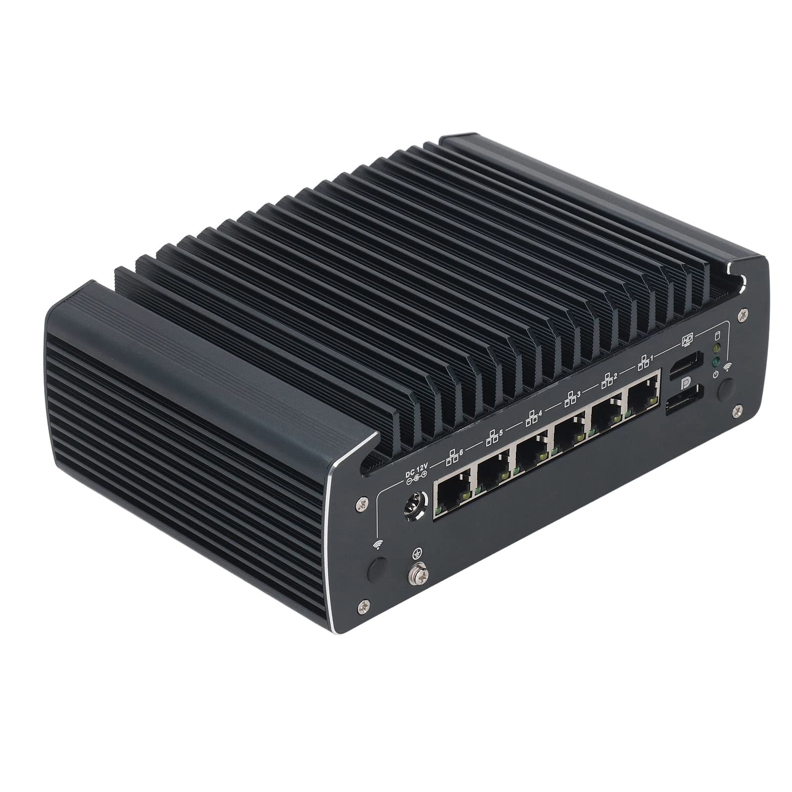 Mini PC Server Host Switch, Interfaccia Multimediale Ad Alta Definizione 100-240 V Nessun Rumore ABS PCB Ingresso DC12V Mini PC Stabile per Laboratori (Spina europea 100‑240 V)
